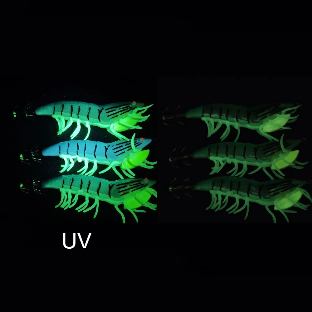 Señuelo de calamar y camarón luminoso nocturno Ackibbik – gancho con clic - imagen 4