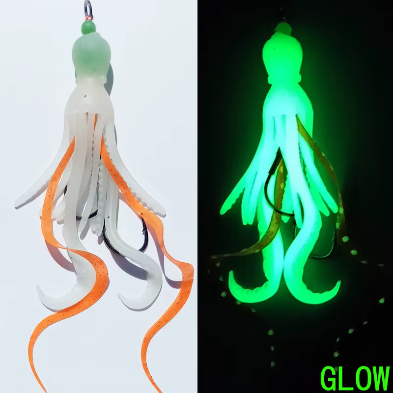 Señuelo calamar luminoso silicone – Curricán y jigging lento agua salada - imagen 5