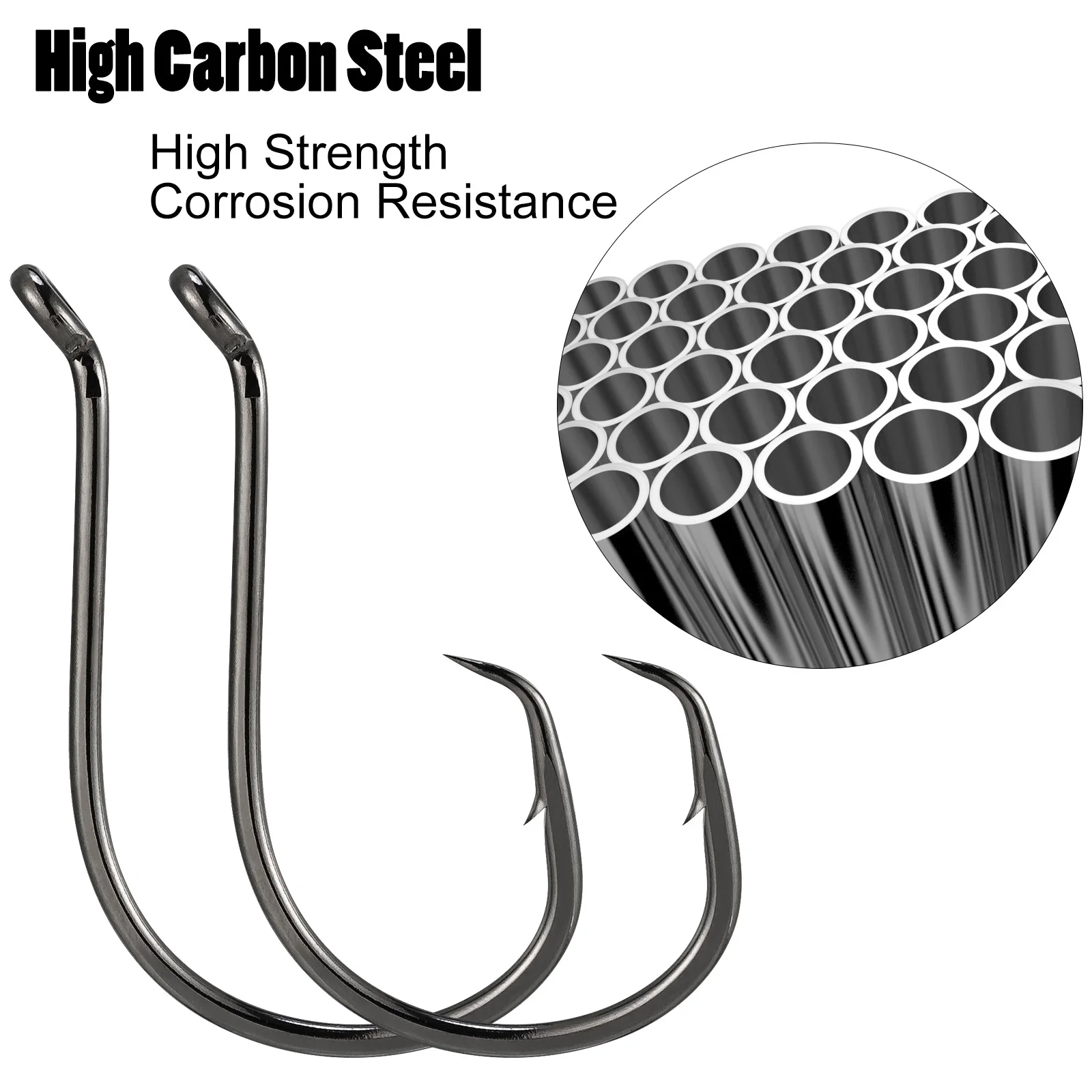 Anzuelo Pulpo Offset Acero Carbono para Mar y Carpa - imagen 2