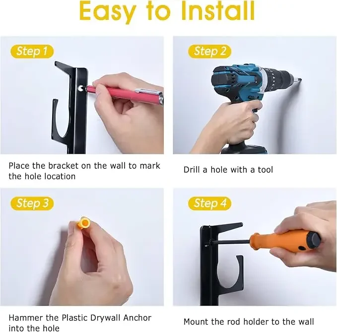 Portacañas de pared Goture – Soporte antideslizante con ganchos S