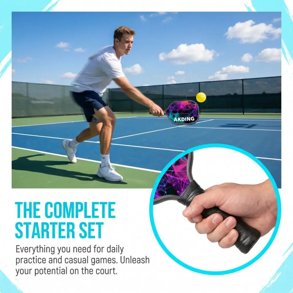 Pala de pickleball de madera de álamo ligera con bolsa - imagen 5