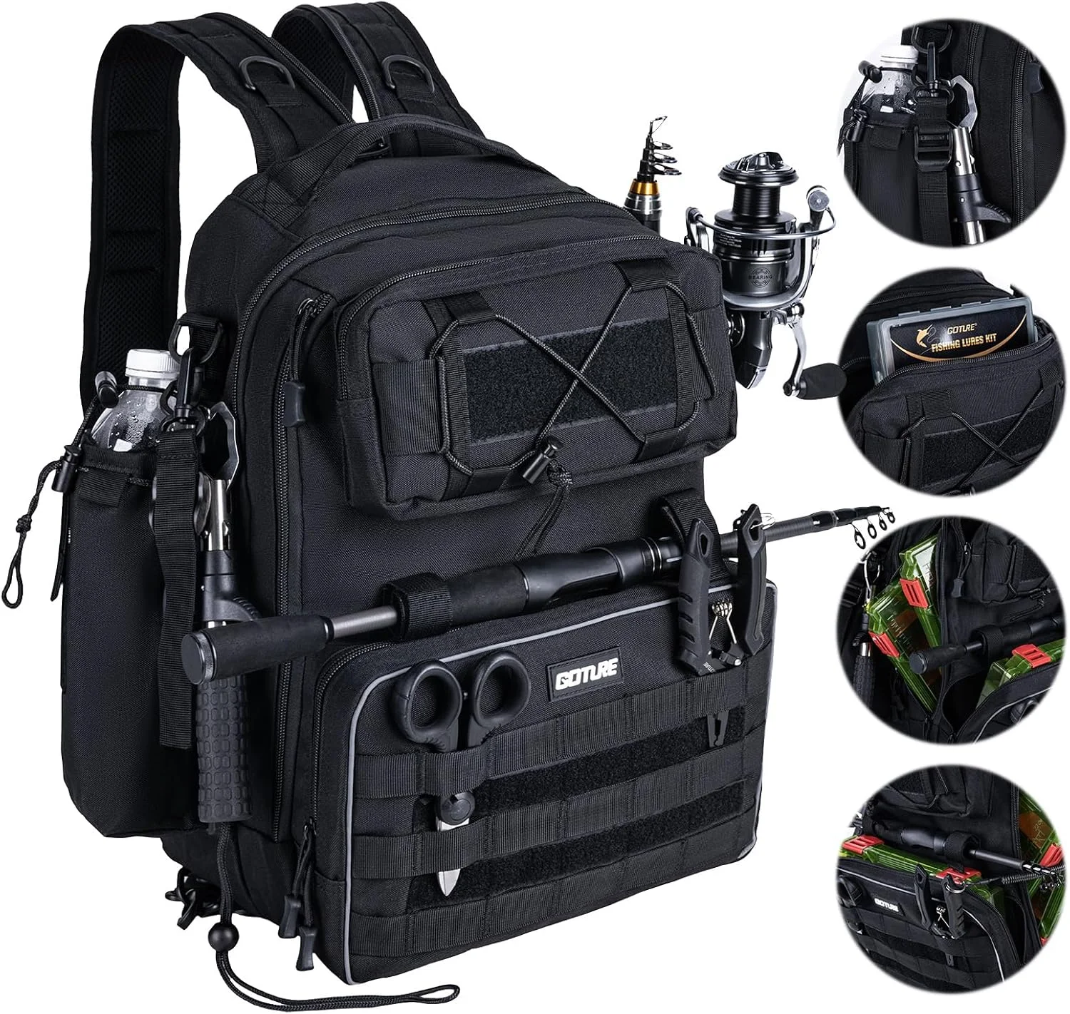 Mochila táctica impermeable Goture de 600D nailon – Gran capacidad - imagen 3