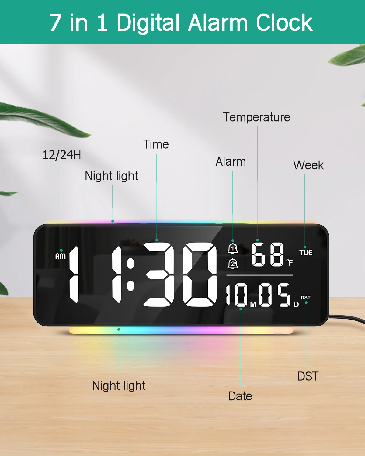 Luz ambiental de 11 colores en funcionamiento