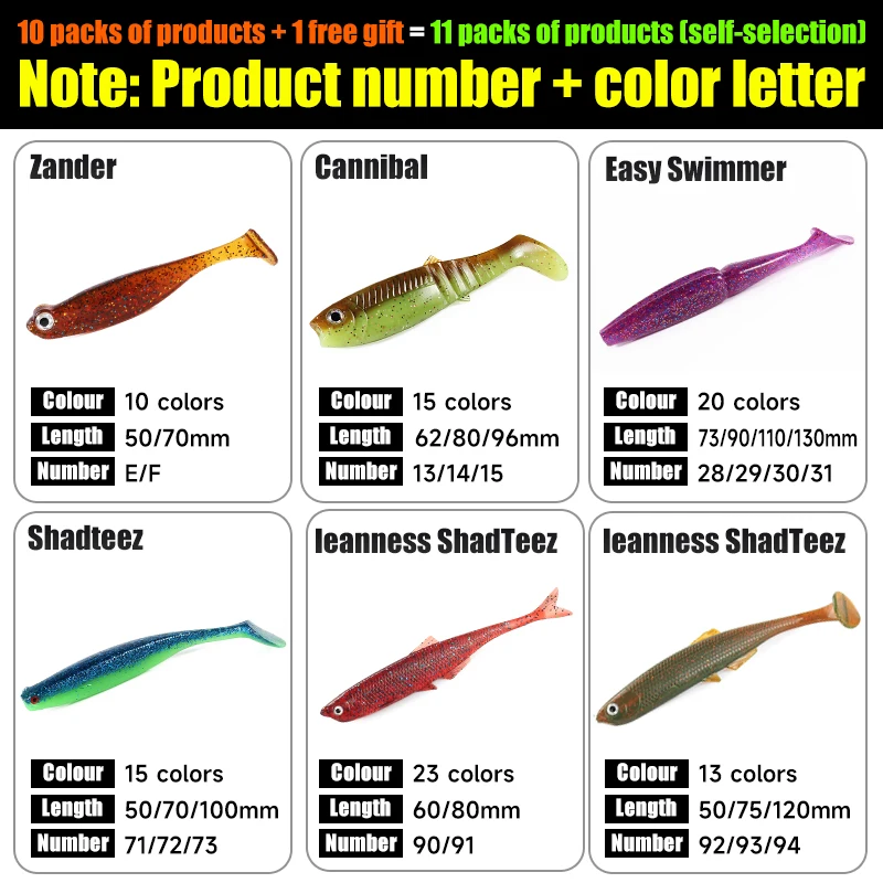ShadTeez señuelos blandos Easy Swimmer Shad para lucioperca - imagen 3