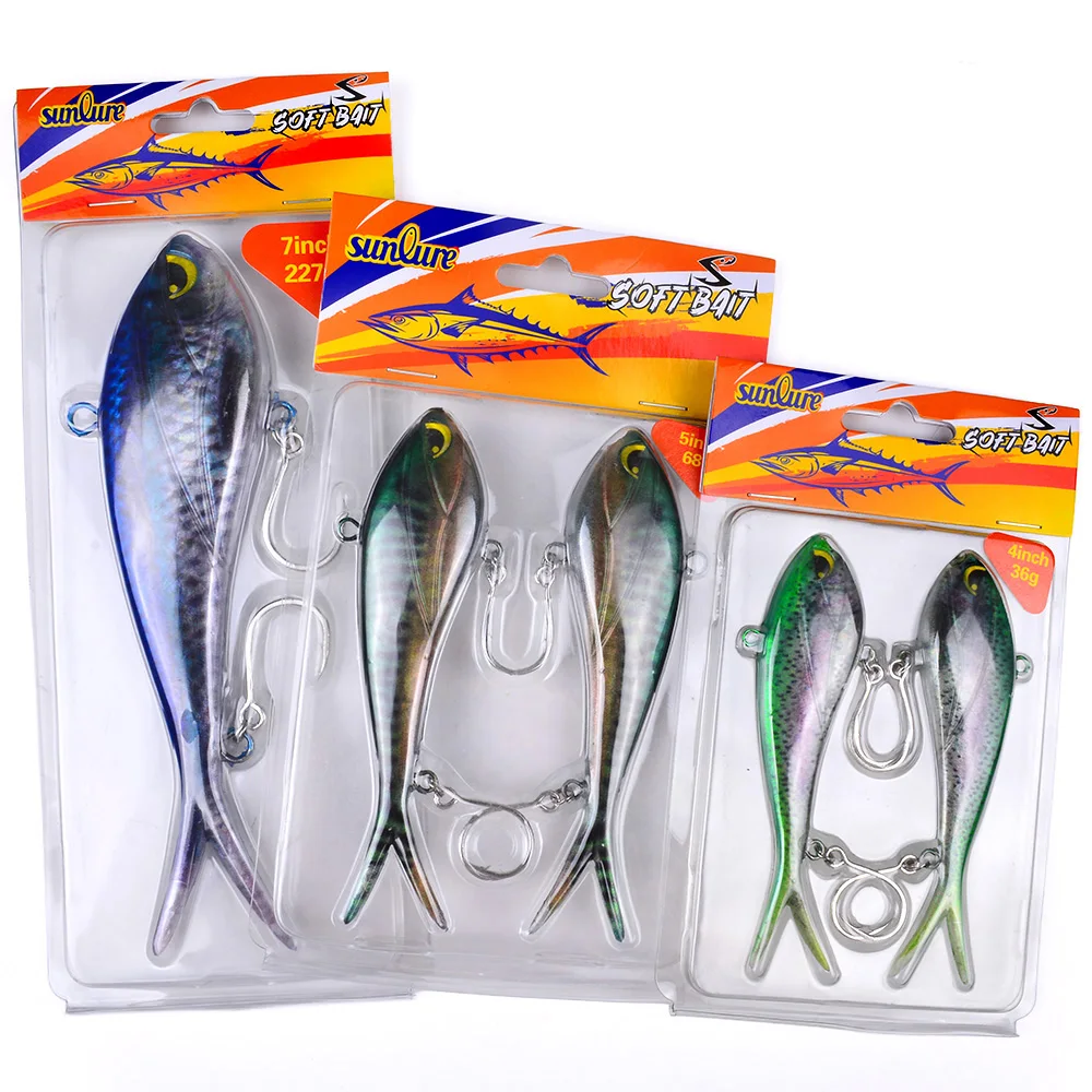 Sunlure Wobbler hundible de cola dividida para lubina en agua salada - imagen 5