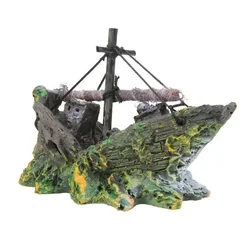 Barco Pirata Hundido decoración de resina para pesca