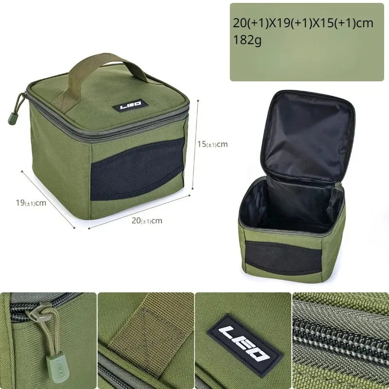 Bolsa de pesca portátil verde militar, impermeable y plegable