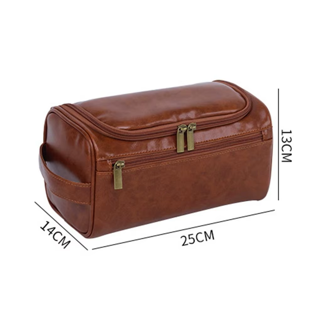 Neceser de Viaje de Cuero PU Vintage Hombre – Organizador de Aseo - imagen 3