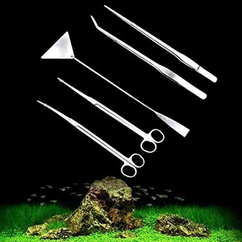 Pinzas para acuario con tijeras, limpiavidrios y nivelador de grava - imagen 3