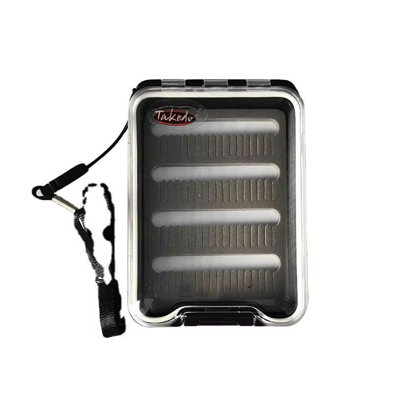 TAKEDO LF04 caja de pesca impermeable para moscas trucha y salmón