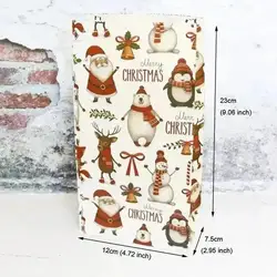 Bolsas kraft con pegatinas de Navidad para regalos y fiestas