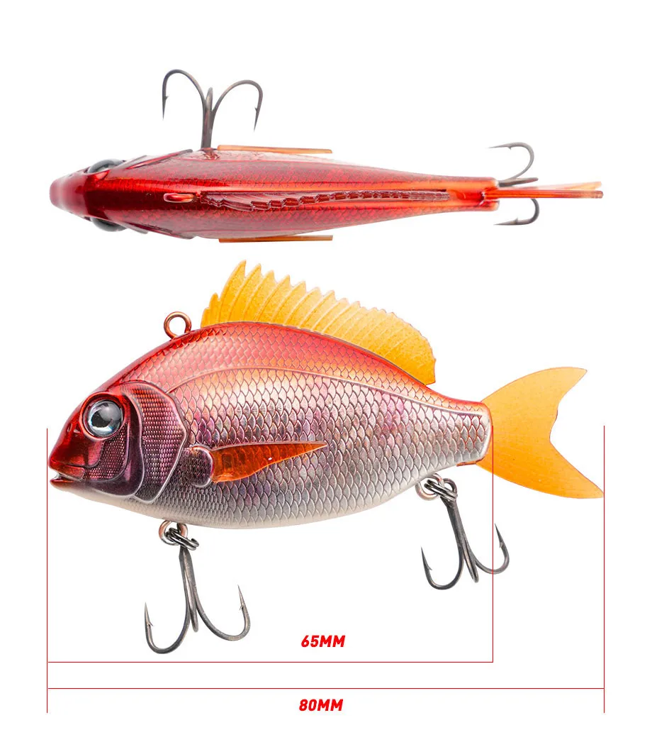 Detalle del diseño realista del swimbait VIB