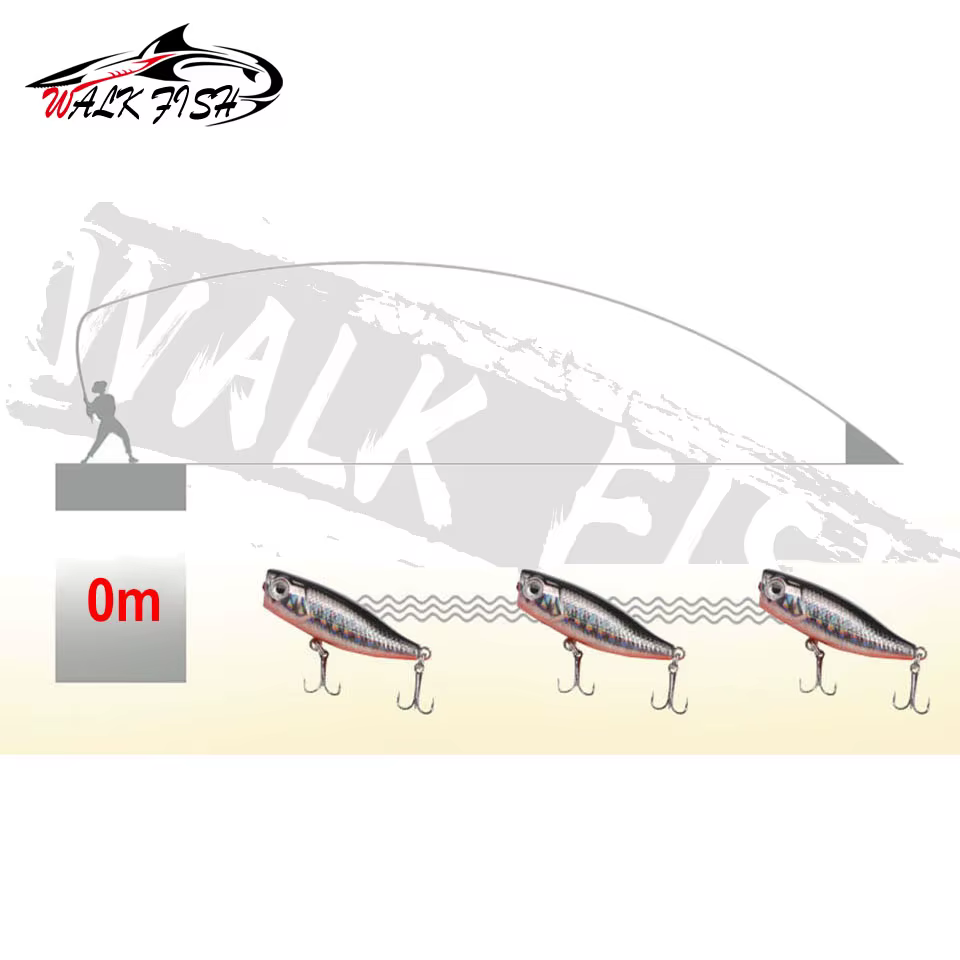 Popper Walk Fish 45mm – Señuelo superficie para lubina, lucio y trucha - imagen 3