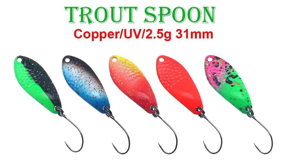 Señuelo spoon bait de cobre vistas frontal y lateral