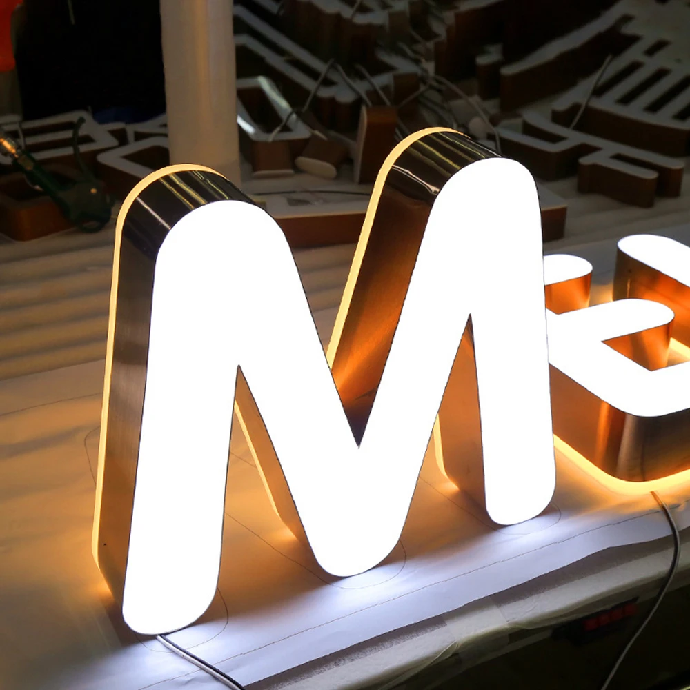 Letreros LED acrílico y aluminio sin marco con borde iluminado