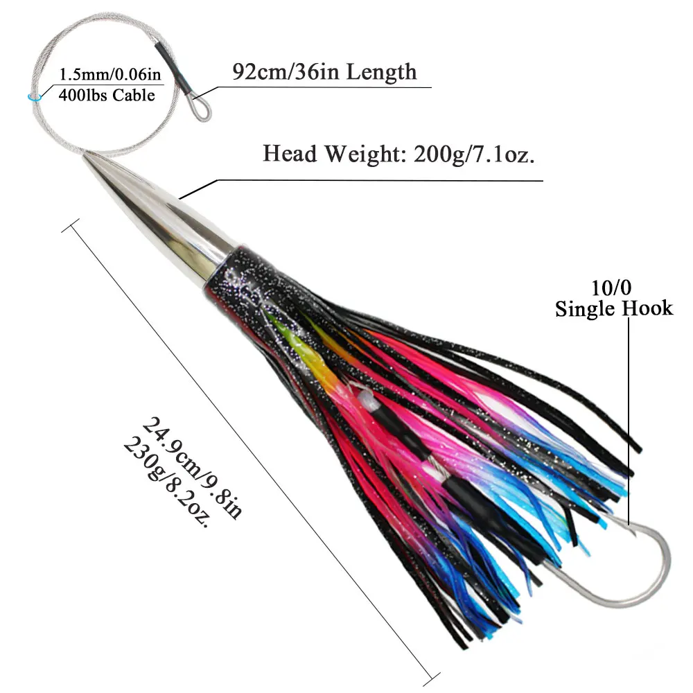Pulpo Curricán Viketech – Acero Inoxidable para Gran Pesca - imagen 3