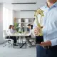 Copa Trofeo Dorada de estrella para ganadores, diseño plástico