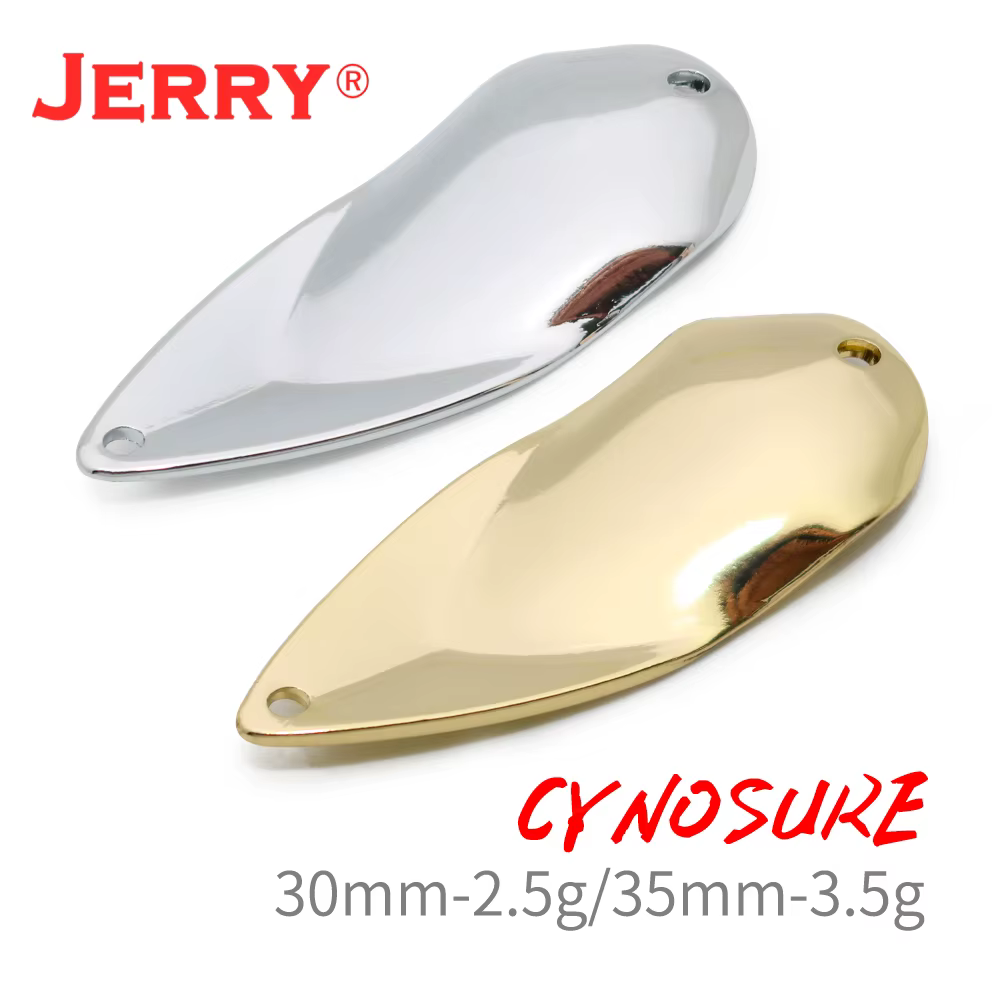 Señuelos tipo cuchara Jerry Cynosure para trucha – Plata sin pintar