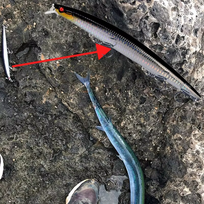 Señuelo Minnow láser 18cm 24g con ojos 3D y anzuelos afilados - imagen 5