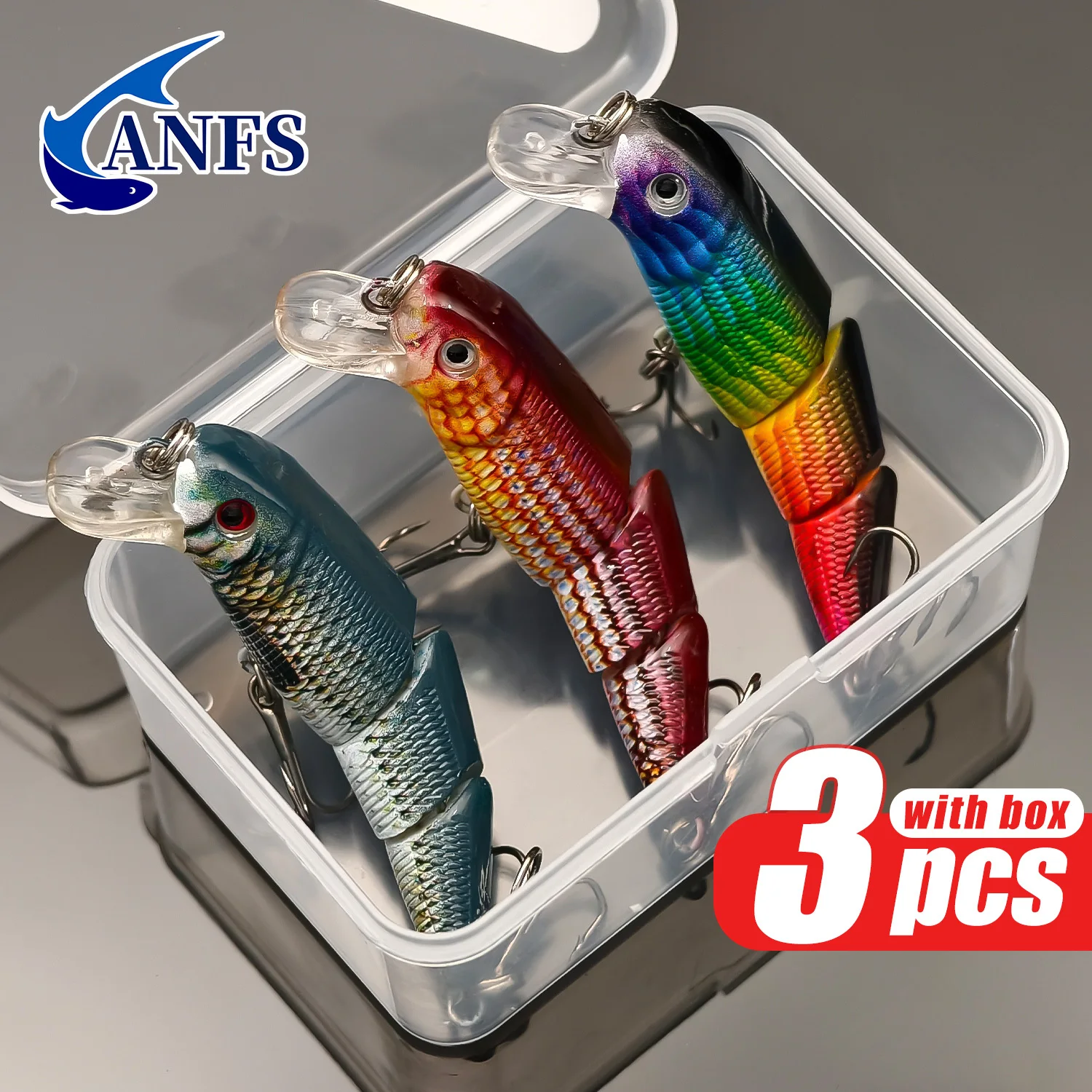 ANFS señuelos articulados con caja para trucha y lubina - imagen 2
