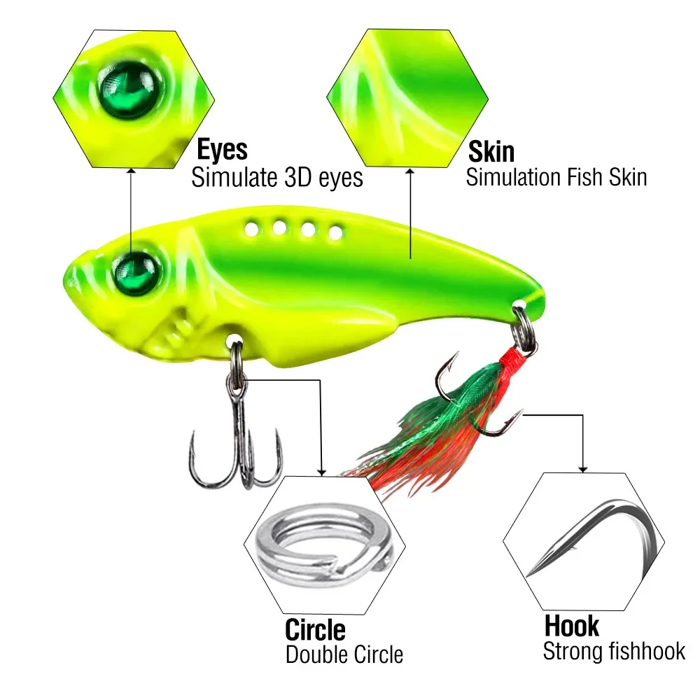 Señuelo crankbait vibrador negro con ojos verdes para trucha y lubina - imagen 3