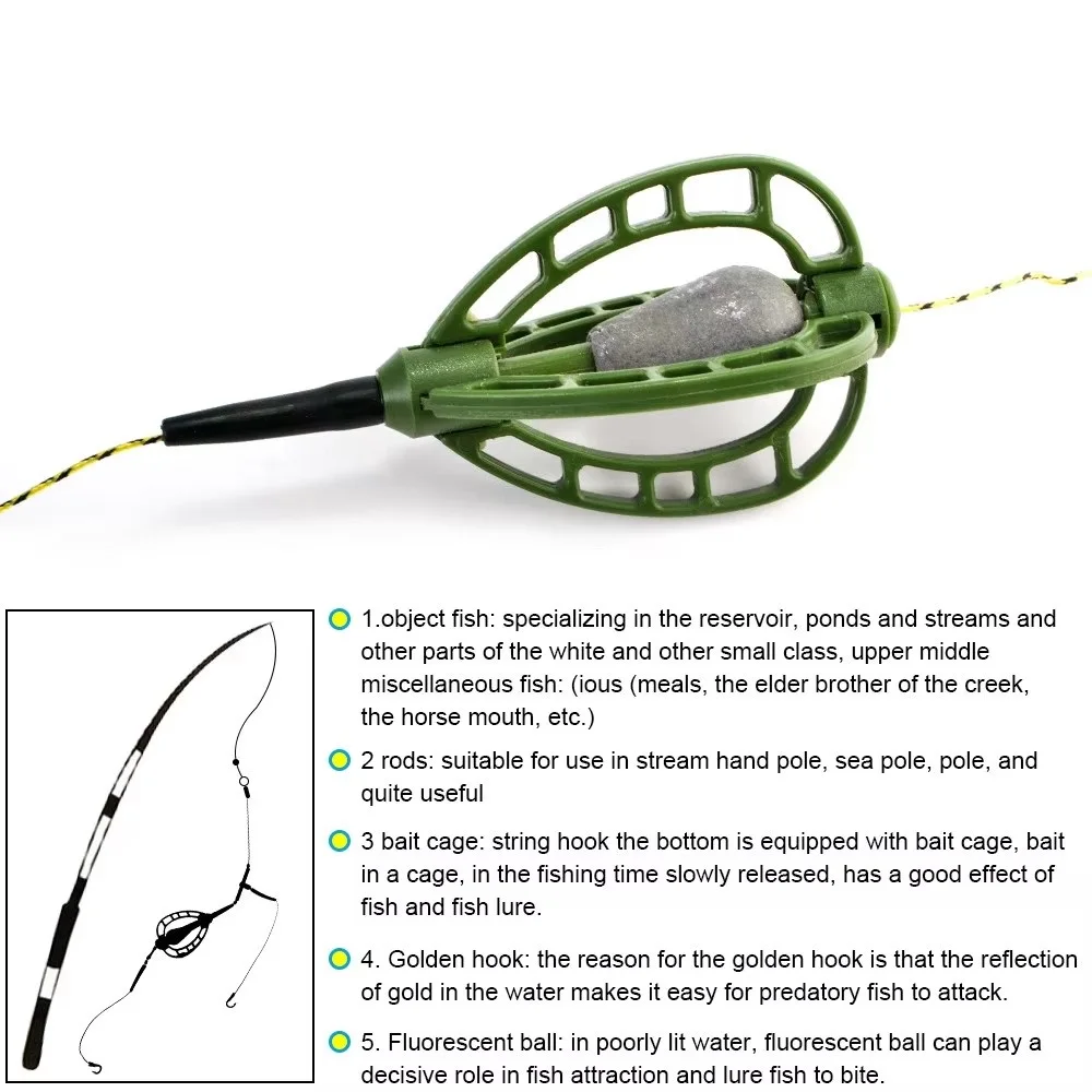 Plomos carpa con jaula de cebo NGB – anzuelo con púas