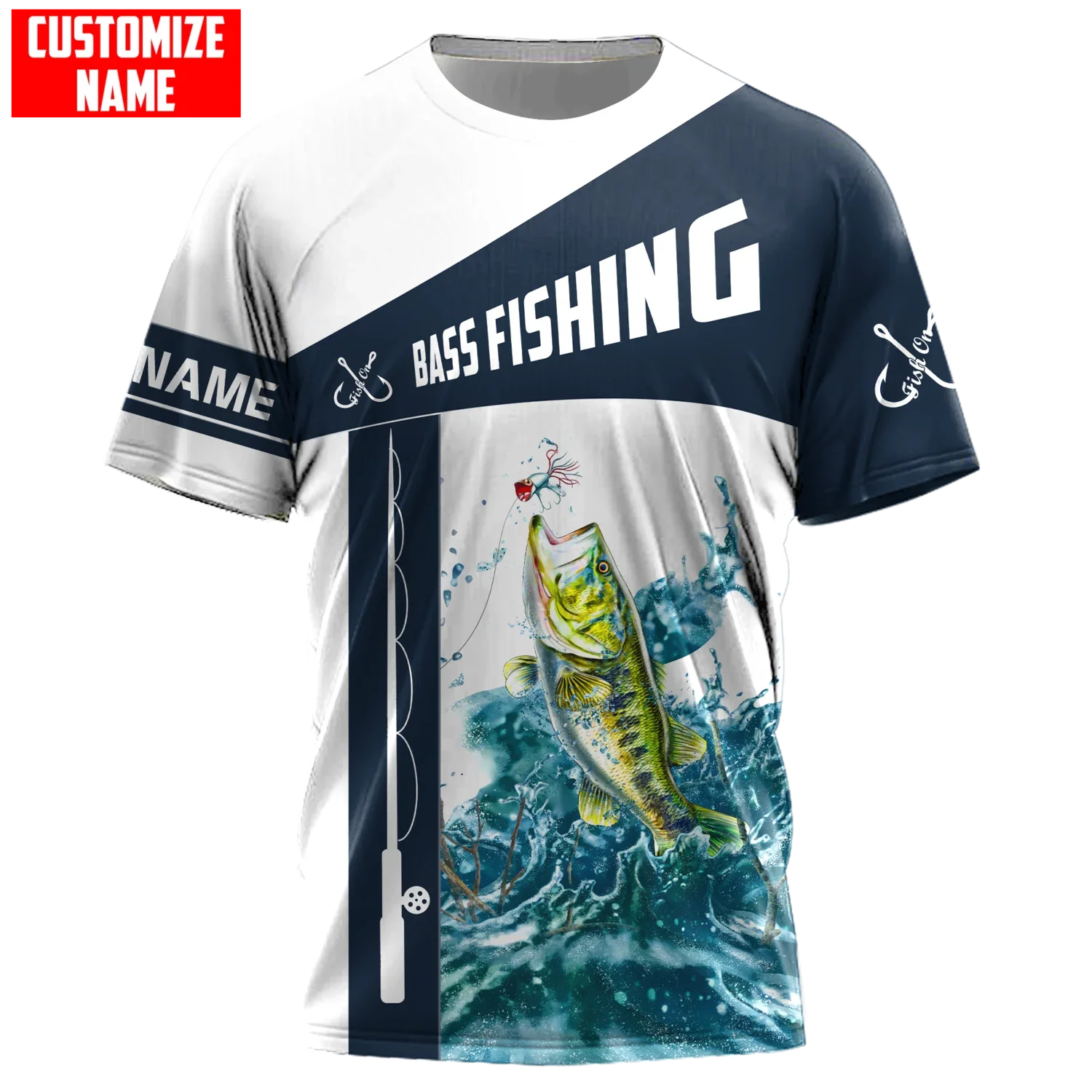 Camiseta 3D personalizada para pesca submarina Wahoo – Verano hombre - imagen 3