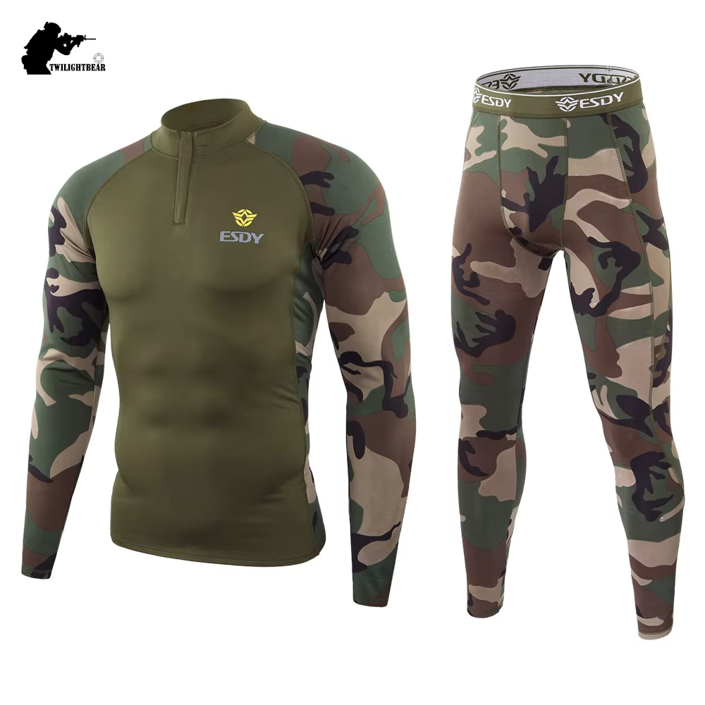 Ropa interior térmica camuflaje para hombre pesca secado rápido - imagen 2