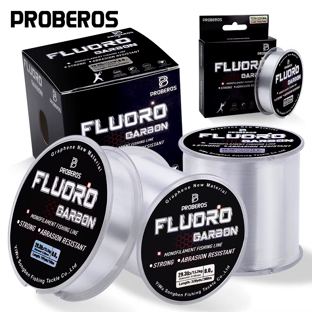 Probero Línea de fluorocarbono alta resistencia pesca