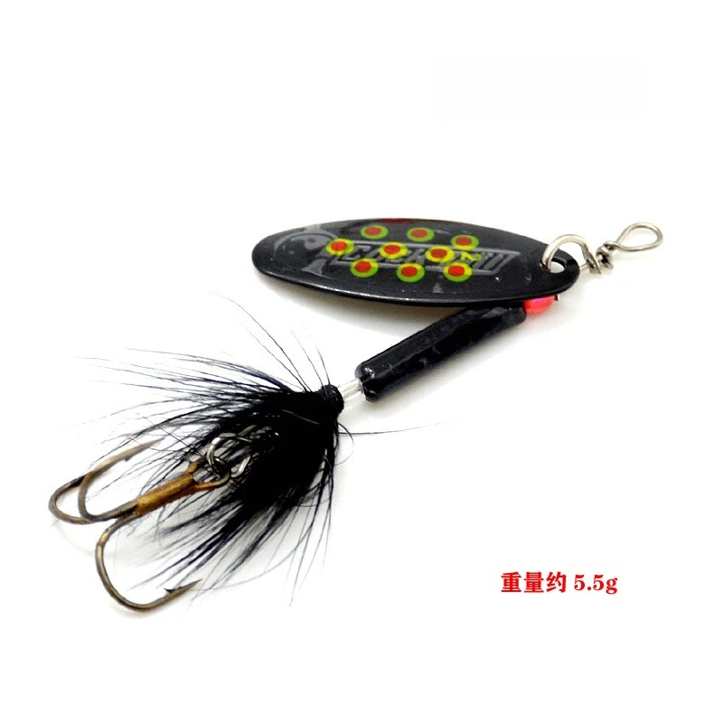 Señuelos manivela y plumas con anzuelos de metal para spinning - imagen 5