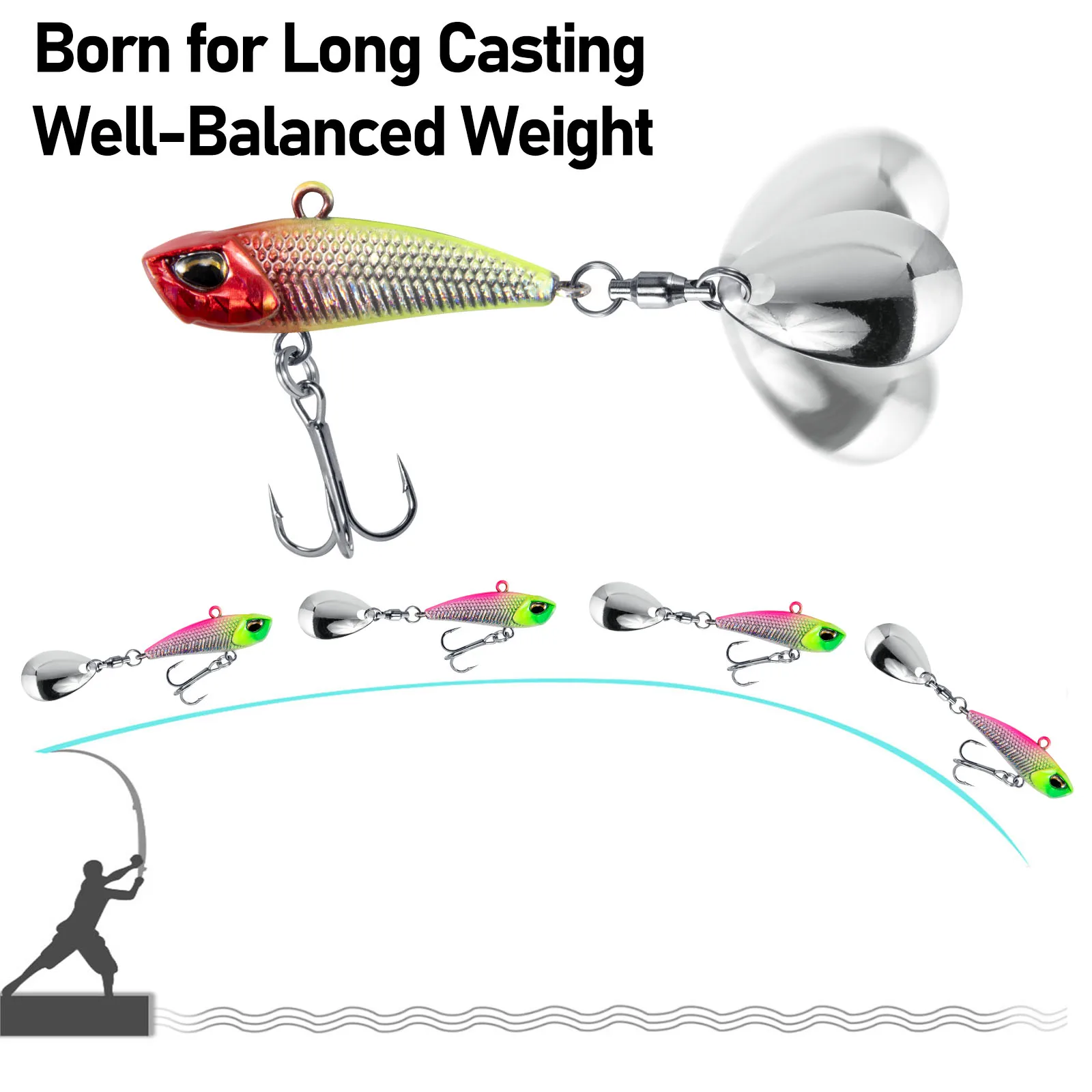 Señuelo Vib Hoja Metal Hundimiento para Lubina Lipless Crankbait - imagen 4