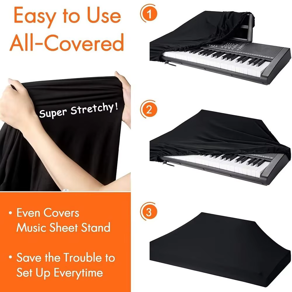 Funda Protectora Teclado Piano 61-88 Teclas Lona Impermeable y Antipolvo