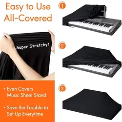 Funda Protectora Teclado Piano 61-88 Teclas Lona Impermeable y Antipolvo