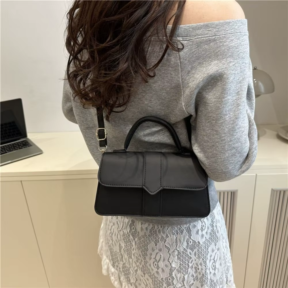 Bolso de hombro para mujer vintage de cuero PU cuadrado - imagen 4