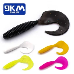 Swimbait de vinilo con cola rizada para lubina, perca y trucha