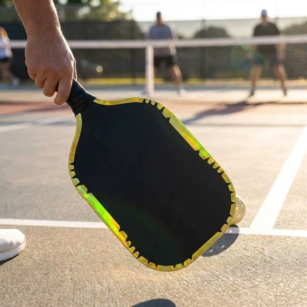 Cinta protectora de borde para raqueta de pickleball vista completa