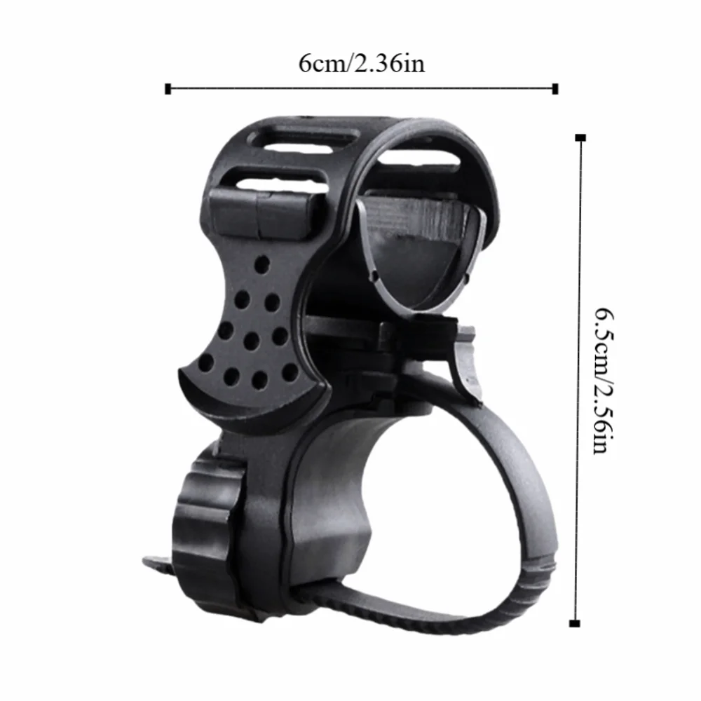 Soporte de goma negro para luz de bicicleta mostrando su abrazadera firme