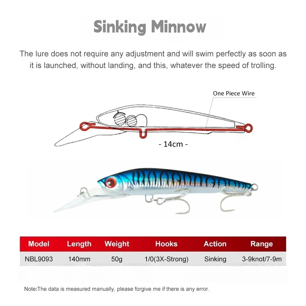 Noeby minnow hundido para trolling profundo – Crankbait sumergible
