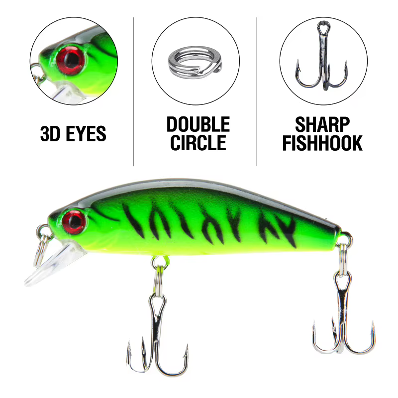 Señuelo Minnow Hundido de Plástico Duro para Trucha y Lubina