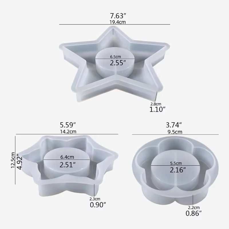 Molde silicona bandeja candelabro manualidades