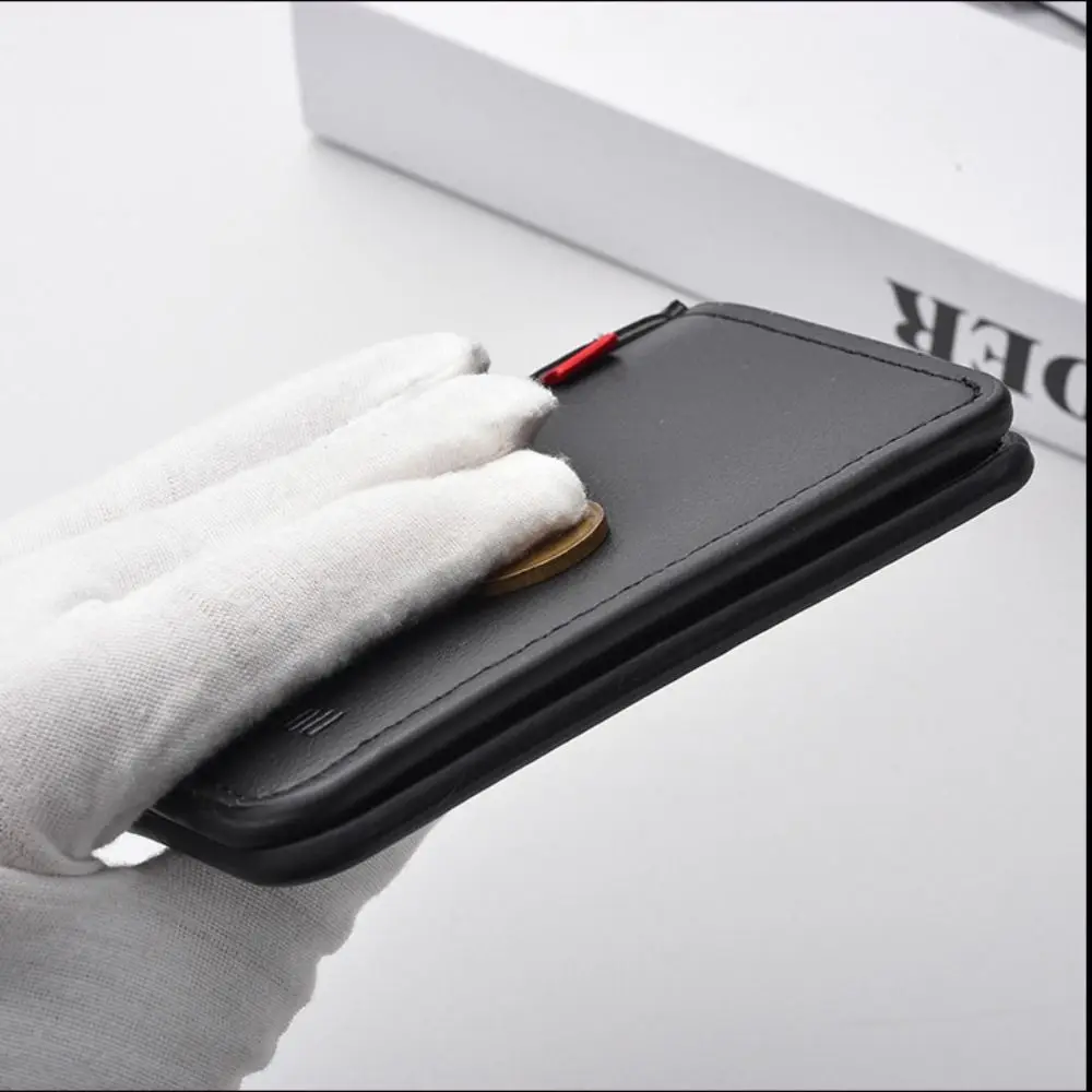 Cartera minimalista para hombre de piel sintética con varios bolsillos - imagen 2