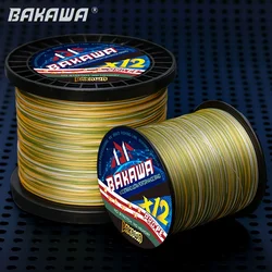 BAKAWA X12 Hilo Trenzado PE para Pesca de Carpa