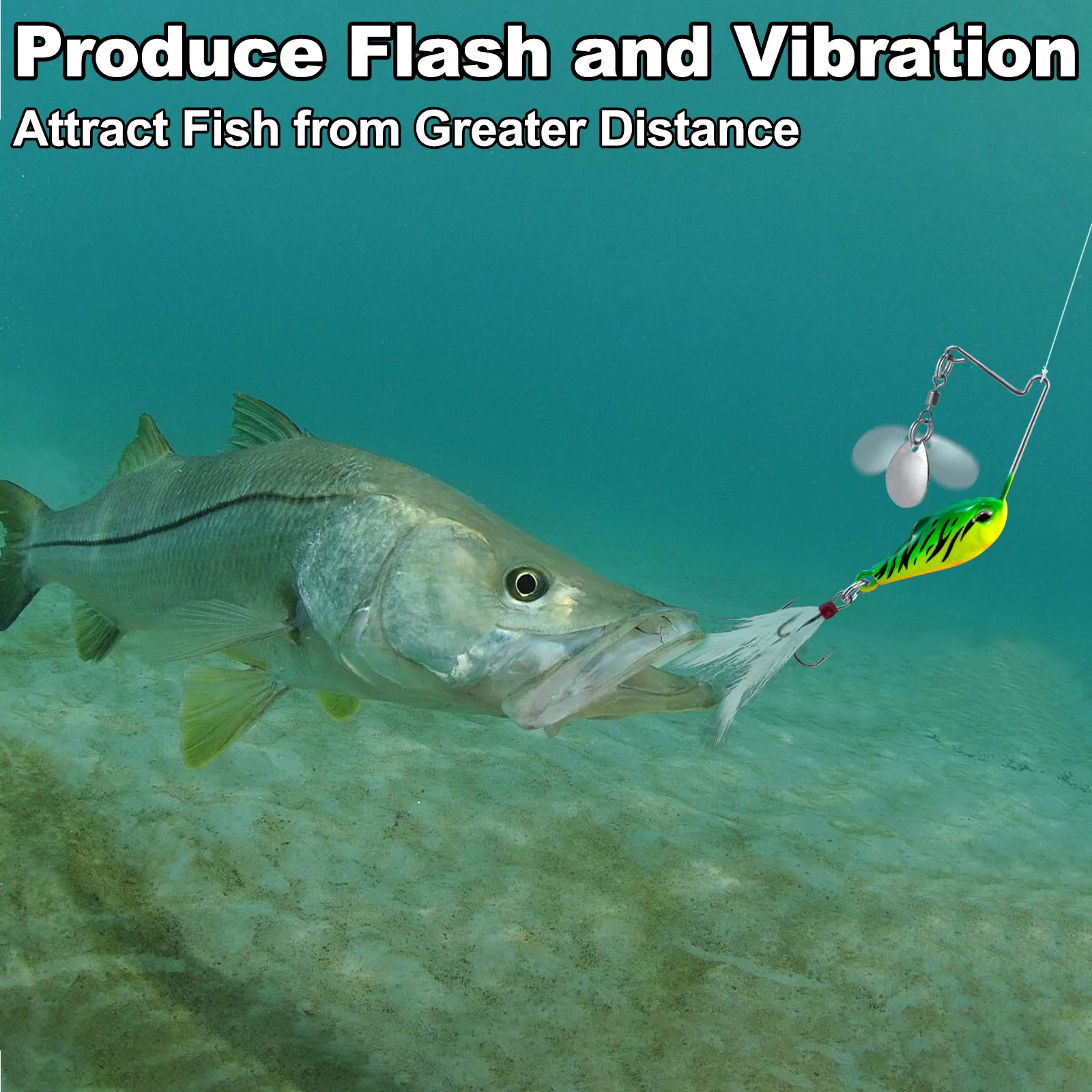 Spinnerbait Metal 8g 11g 16g para lubina y salmón - imagen 4