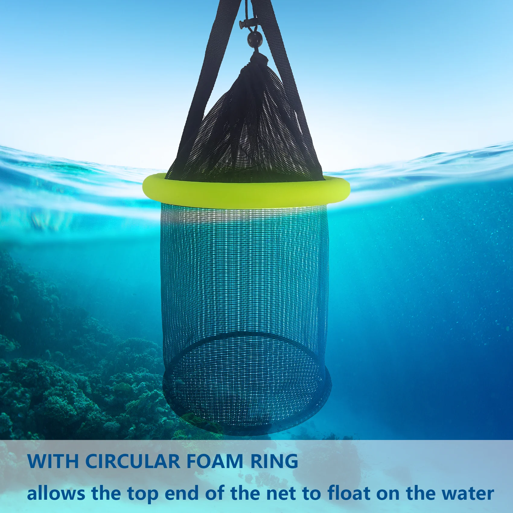 Aventik cesta de pescar flotante plegable malla nailon - imagen 4
