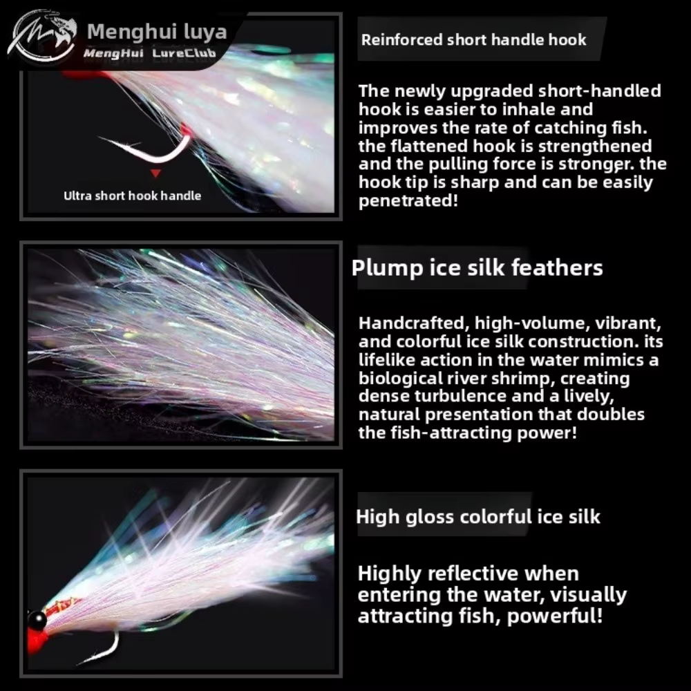 Señuelos de Pesca con Mosca Blanco Hielo – Acción Realista para Trucha - imagen 2