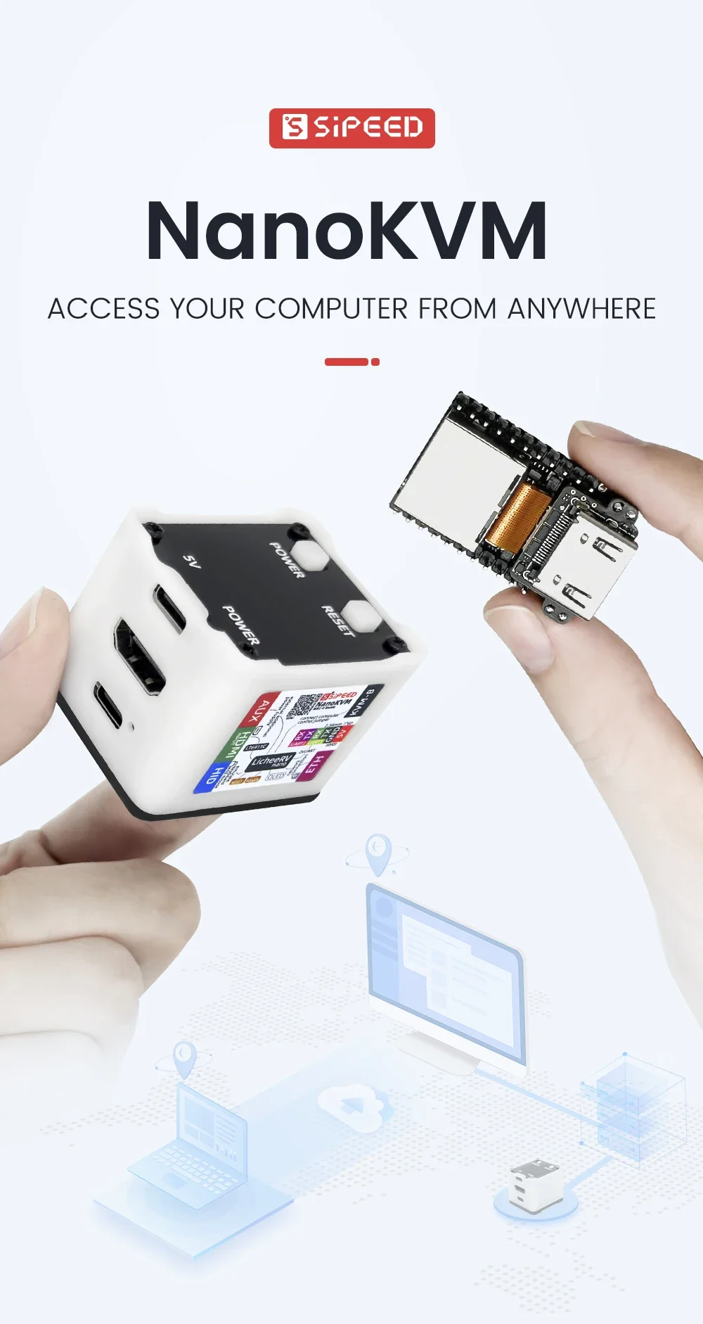 Sipeed NanoKVM Lite mini para control remoto HDMI con Raspberry Pi