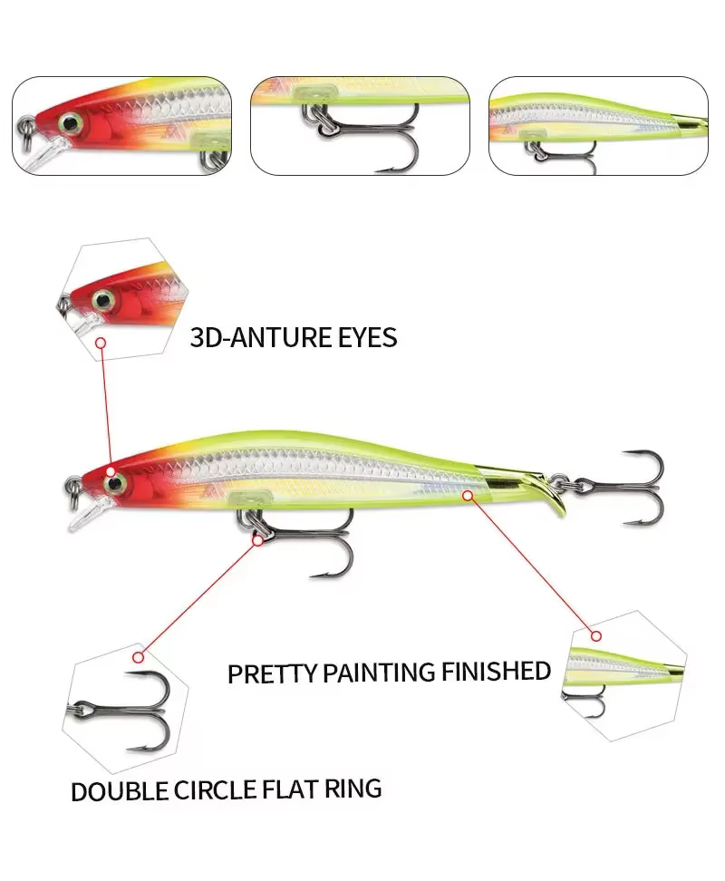 Minnow Jerkbait flotante 90mm – Wobbler superficie para Lucio - imagen 5