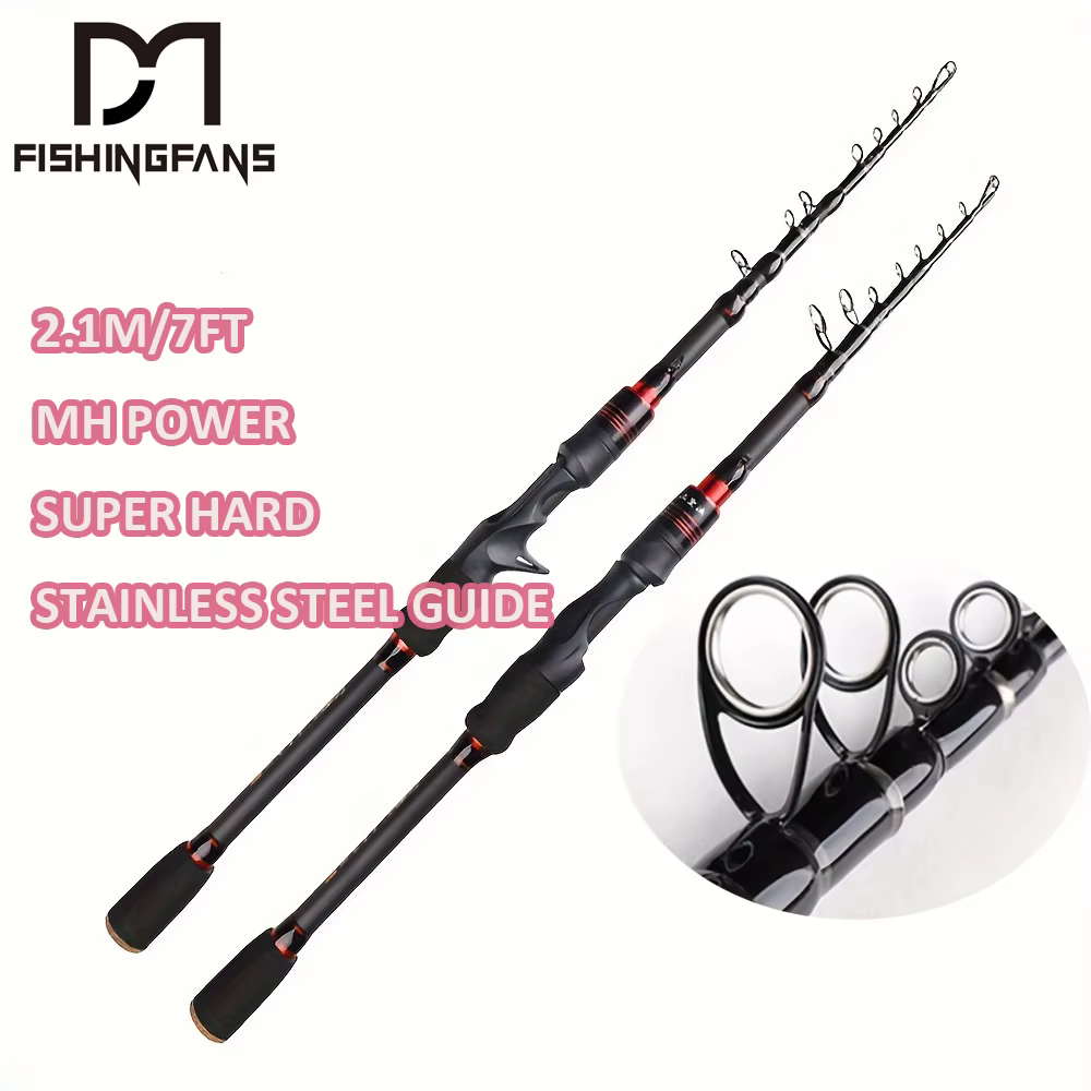 FISHINGFANS MH caña telescópica de viaje guía móvil acero inox - imagen 2