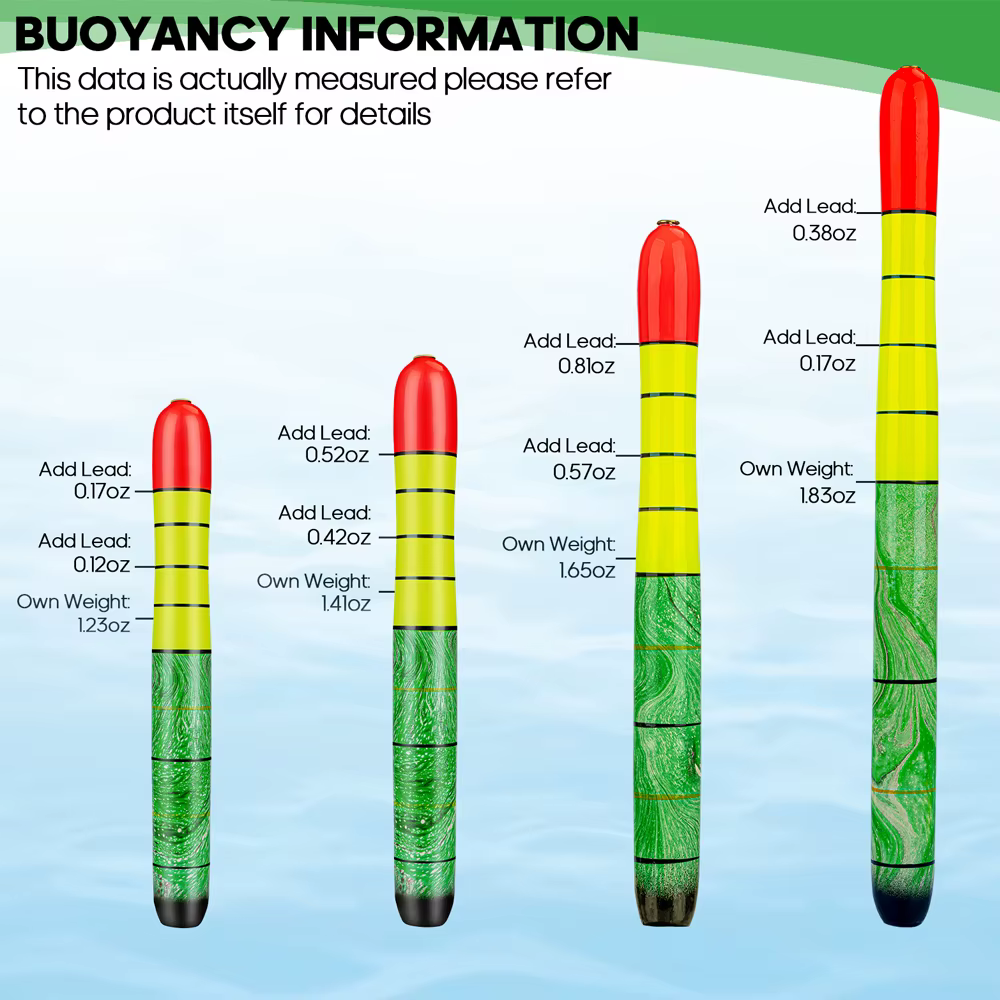 THKFISH Flotadores balsa deslizantes para bagre y carpa 7-12 pulgadas - imagen 2