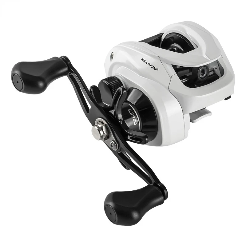 Carrete baitcasting con agarre EVA para pesca en agua salada
